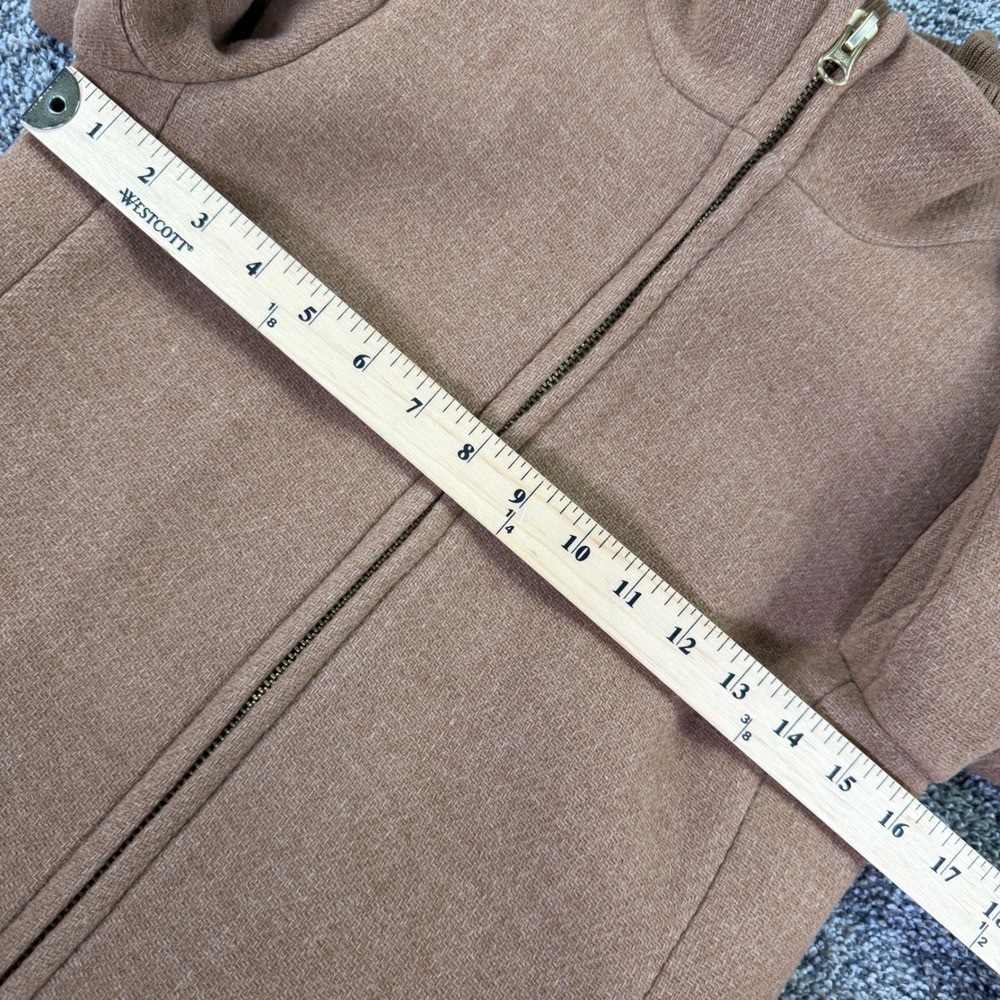 J.Crew Italian Stadium Cloth Wool Coat Brown Nello Gori Zip Up Womens 0 Petite - Picture 9 of 12